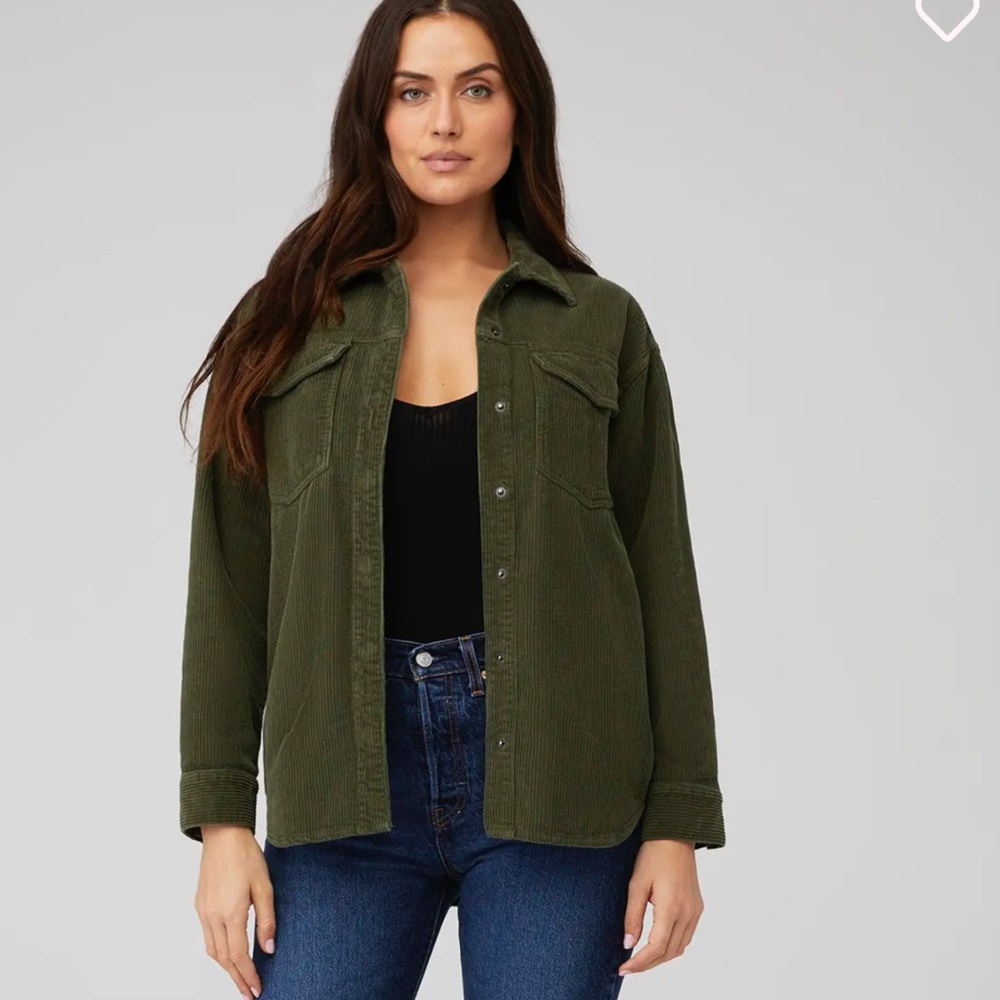 pistola Olive Green Corduroy Shacket